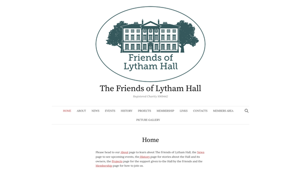 Screenshot of the The Friends Of Lytham Hall website