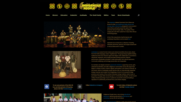 Screenshot of the Indigenous People website