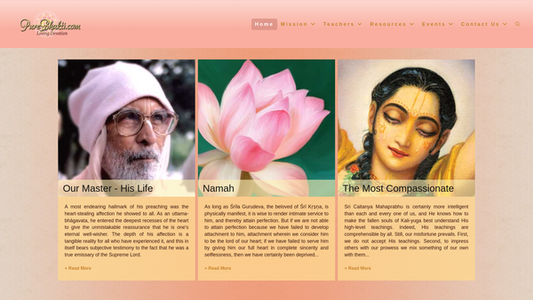 Screenshot of the Sri Gaudiya Vedanta Samiti website