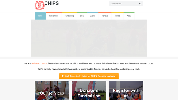 Screenshot of the CHIPS - Children's integrated playschemes website