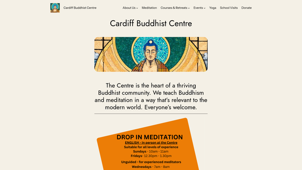 Screenshot of the The Triratna Buddhist Community (South Wales) website