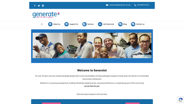 Screenshot of the Generate Opportunities Ltd website