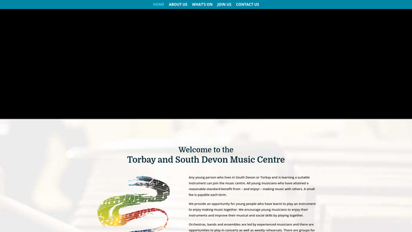 Screenshot of the Torbay And South Devon Music Centre website