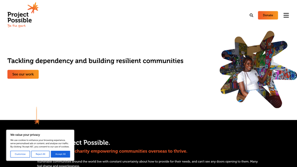 Screenshot of the Project Possible website