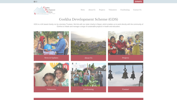 Screenshot of the Gorkha Development Scheme website