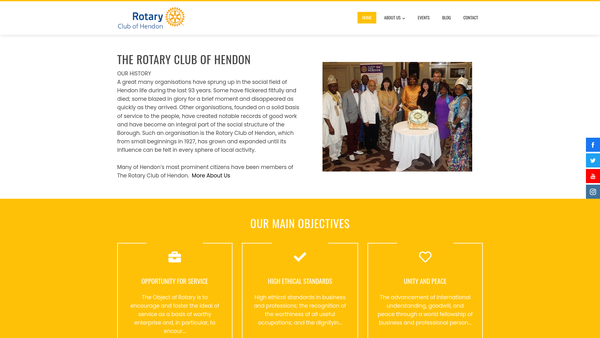 Screenshot of the Rotary Club Of Hendon Benevolent Fund website