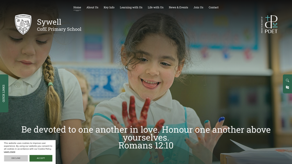 Screenshot of the Sywell School PTFA website
