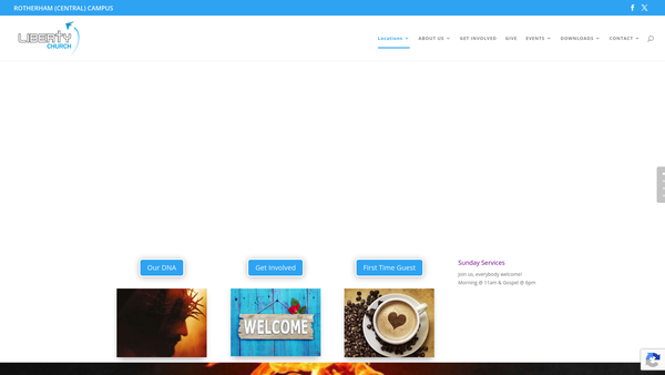Screenshot of the Liberty Church Rotherham website