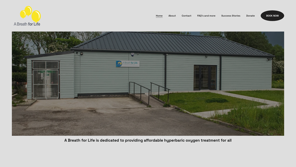 Screenshot of the A Breath For Life Childrens Charity website