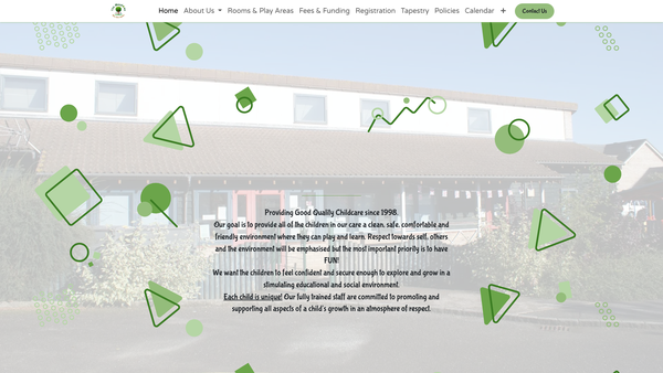 Screenshot of the The Meadows Day Care Centre website