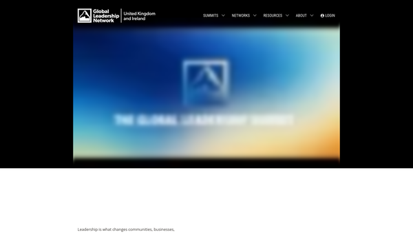 Screenshot of the Global Leadership Network UK website