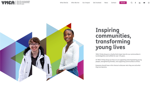 Screenshot of the YMCA Trinity Group website