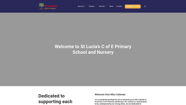 Screenshot of the The Friends Of St. Lucia's School website