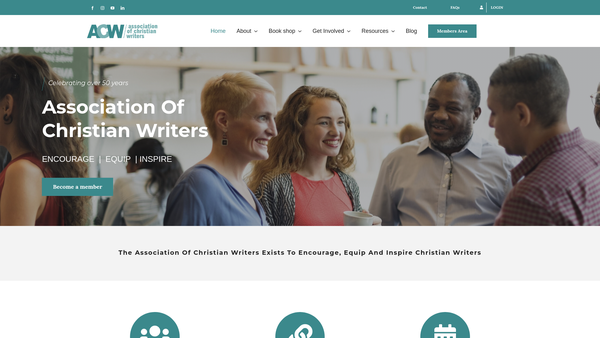 Screenshot of the Association Of Christian Writers website