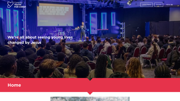Screenshot of the Coventry Youth For Christ website