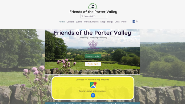 Screenshot of the Friends Of The Porter Valley website