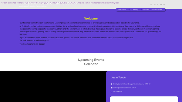Screenshot of the Colden J&i School Fund website