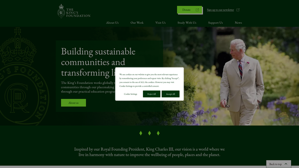 Screenshot of the The Prince's Foundation For Building Community website