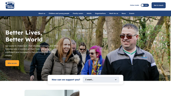 Screenshot of the Skills For People website