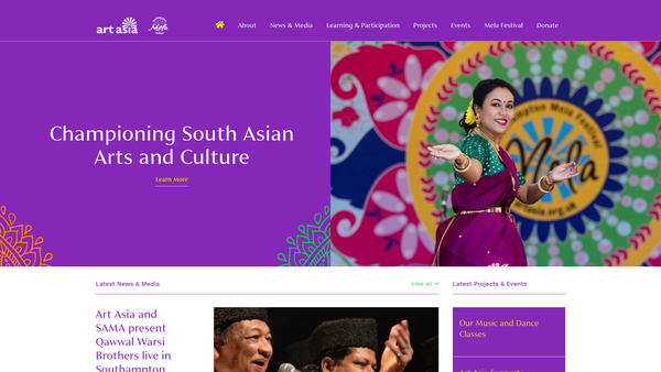 Screenshot of the Art Asia Trust Limited website