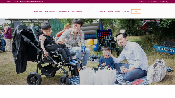 Screenshot of the Cerebral Palsy Plus website