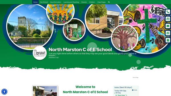 Screenshot of the North Marston C/E School Trust Fund website