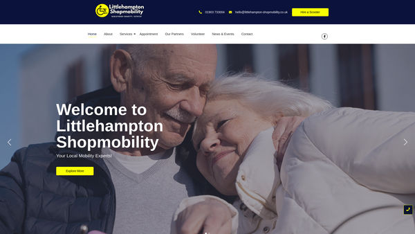Screenshot of the Littlehampton Shopmobility website