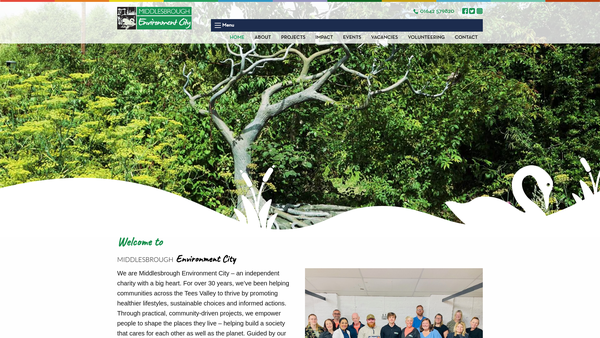 Screenshot of the Middlesbrough Environment City Trust Limited website