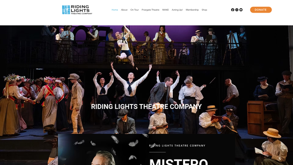 Screenshot of the Riding Lights website