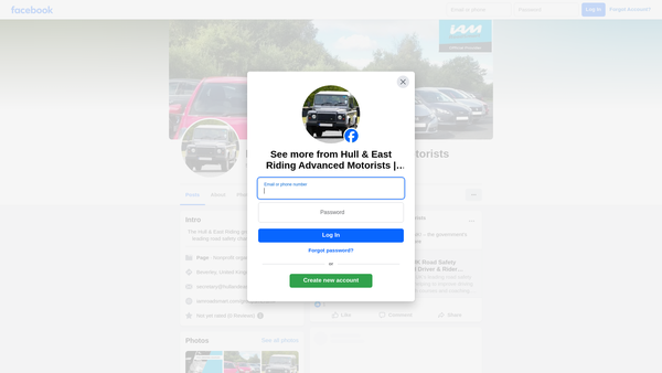 Screenshot of the Kingston Upon Hull And East Riding Group Of Advanced Motorists website