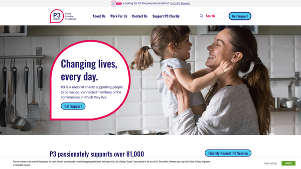 Screenshot of the Amber Valley Association For Mental Health Ltd website