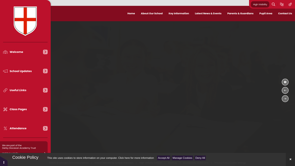 Screenshot of the St George's (New Mills) PTA website