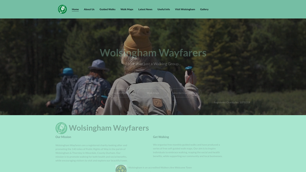 Screenshot of the The Wolsingham Wayfarers website