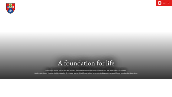 Screenshot of the Ghyll Royd School website