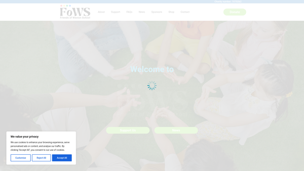 Screenshot of the Friends Of Weston School website