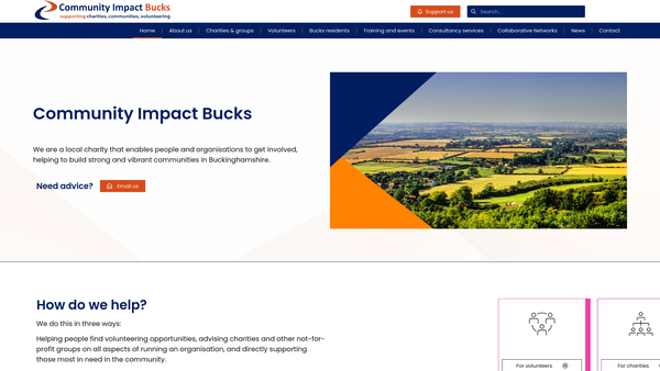 Screenshot of the Community Impact Bucks website