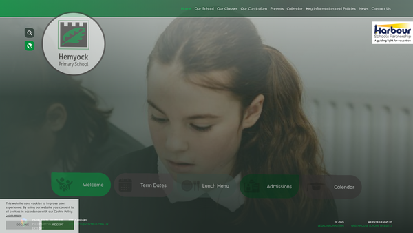 Screenshot of the Hemyock Primary PTFA website