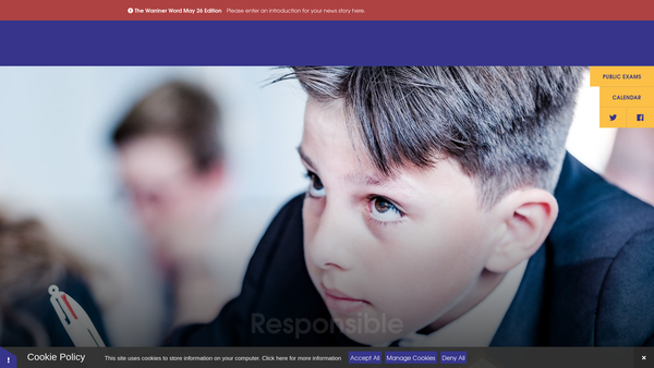 Screenshot of the Warriner School Trust Fund website