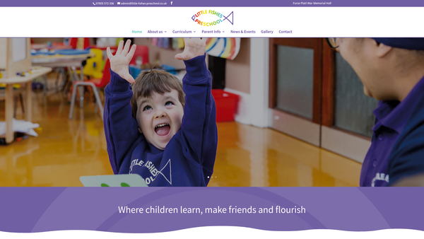 Screenshot of the St Peter's Furze Platt Little Fishes Pre School website