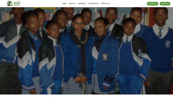 Screenshot of the African Scholars' Fund (UK) website