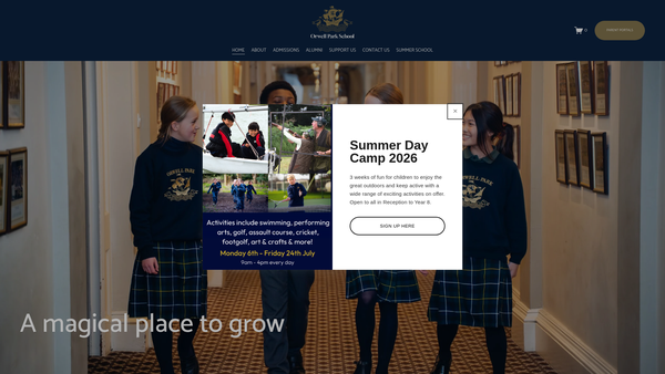 Screenshot of the The Orwell Park School Foundation website