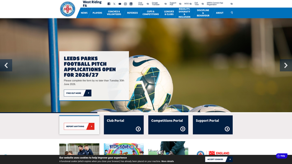 Screenshot of the The West Riding County Football Association Benevolent Fund website
