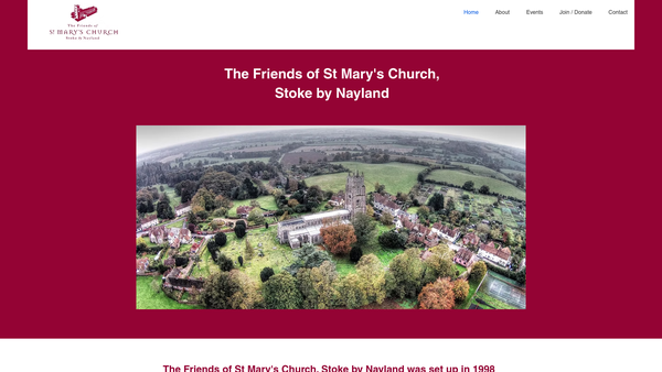 Screenshot of the The Friends Of St Mary's Church Stoke By Nayland website