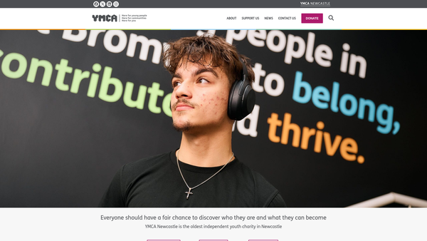 Screenshot of the Newcastle Upon Tyne Y.M.C.A. website