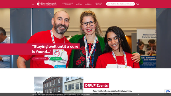 Screenshot of the Diabetes Research & Wellness Foundation website