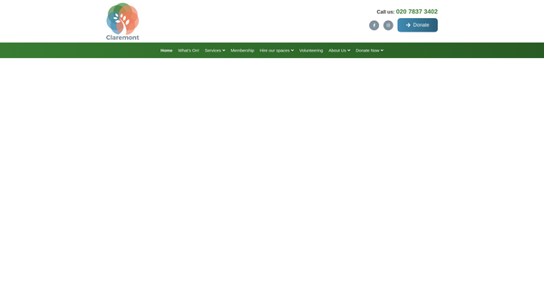 Screenshot of the Claremont Project (Islington) website
