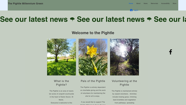 Screenshot of the The Pightle Millennium Green Trust website