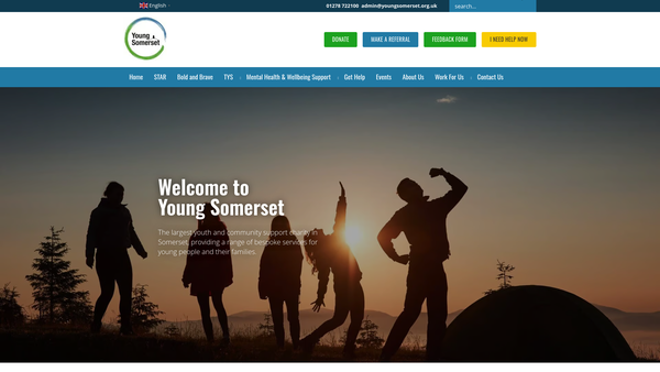 Screenshot of the Young Somerset website