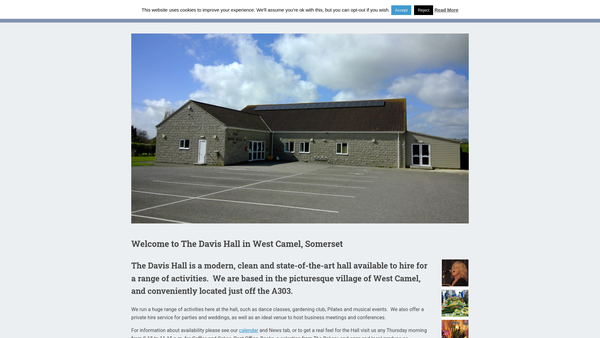 Screenshot of the Davis Hall West Camel website