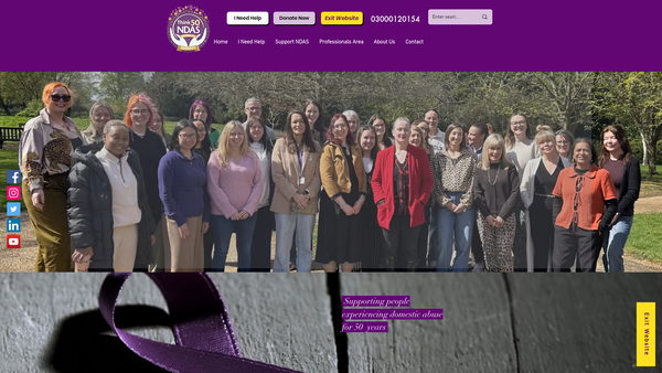Screenshot of the Northamptonshire Domestic Abuse Service website